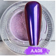 AA08 Magic Chrome Nail Powder, Blue– Purple Galaxy Shift [AA08]
