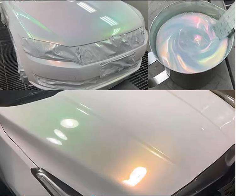 Hypershift Pigment Powder With White Based Car Paint